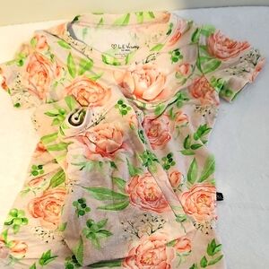 12-18m lev baby bamboo floral short sleeve pj set